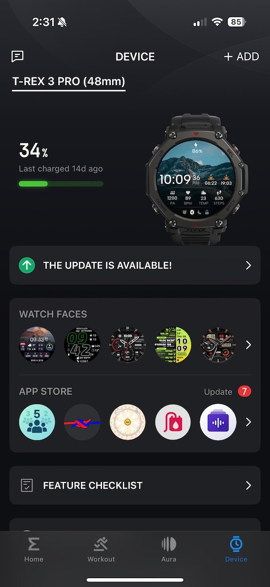 Amazfit T-Rex 3 Pro Battery