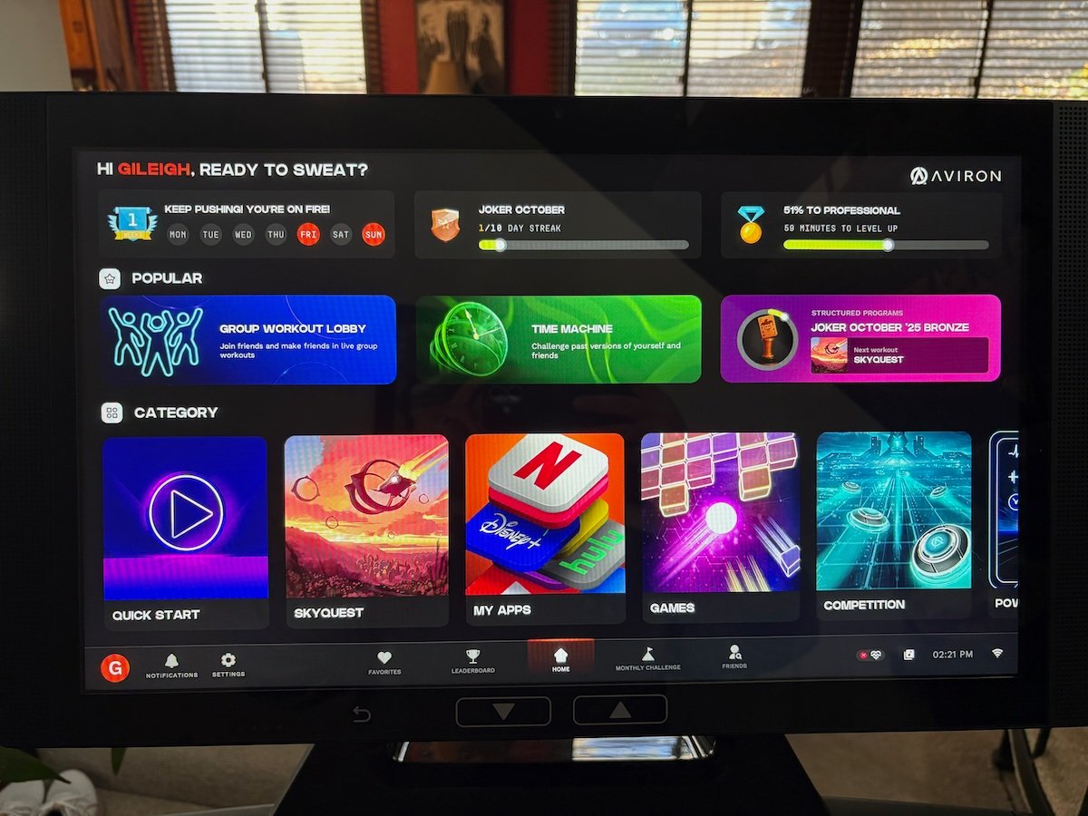 Aviron Victory Homescreen