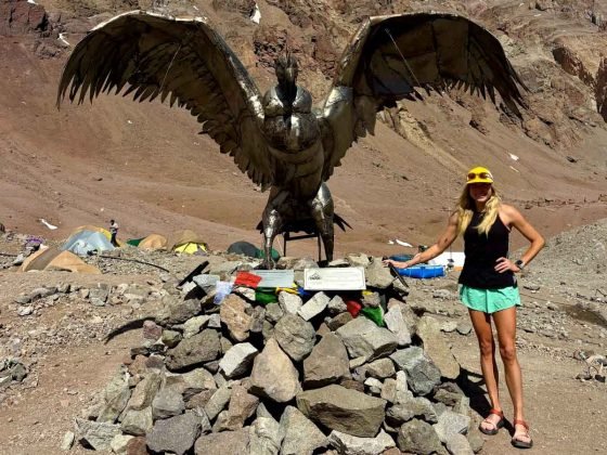 Erin Ton - 2026 Aconcagua FKT - at basecamp