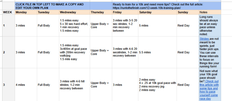 10k training plan 12 week