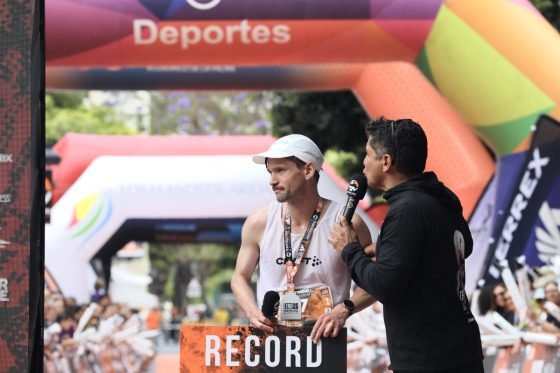 David Sinclair - 2026 Transvulcania Ultramarathon - champion at finish line