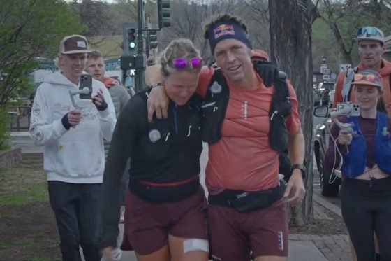 Ryan Sandes - 2025 Cocodona 250 Film - at finish with Lucy Bartholomew