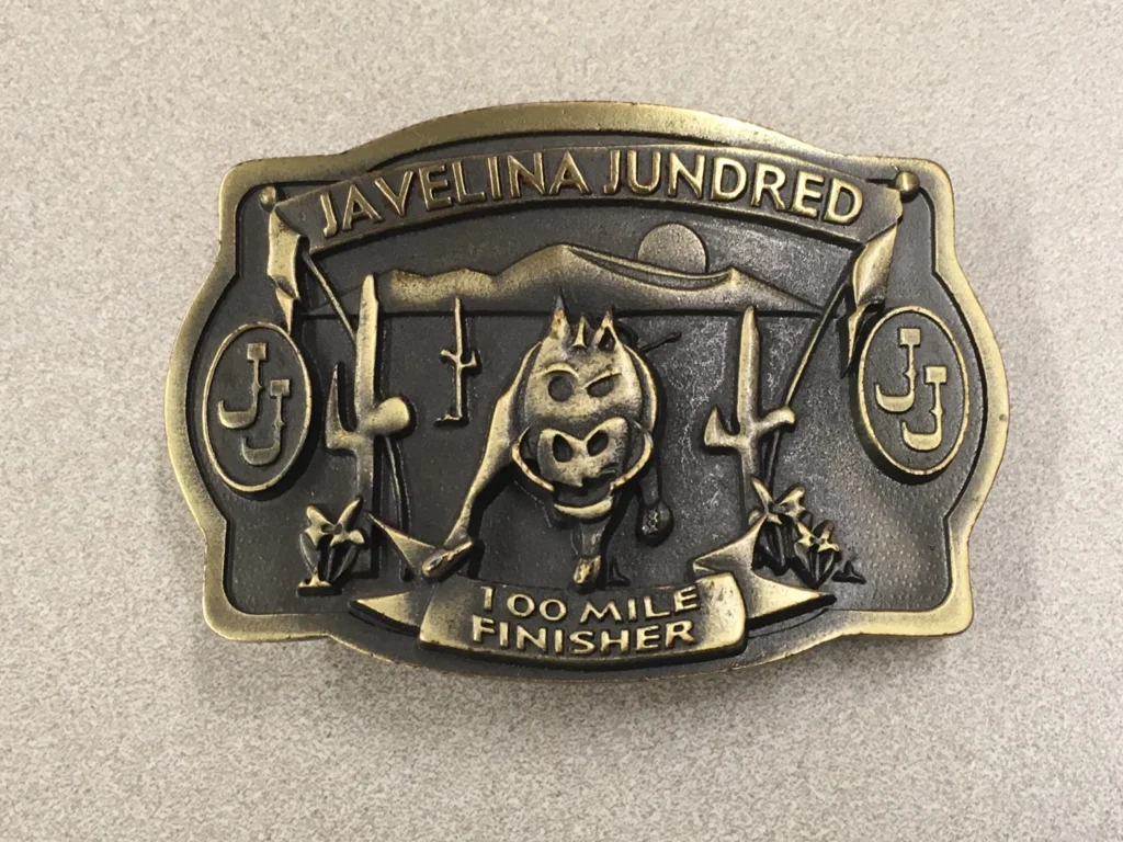 Javelina 100K 100 mile finisher medal.